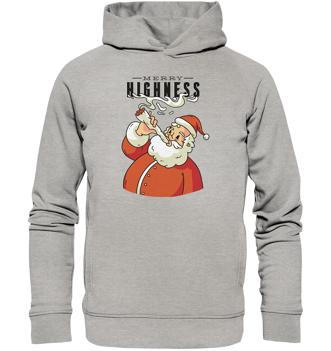 Weihnachten Kiffender Weihnachtsmann Nikolaus Merry Highness - Organic Fashion Hoodie