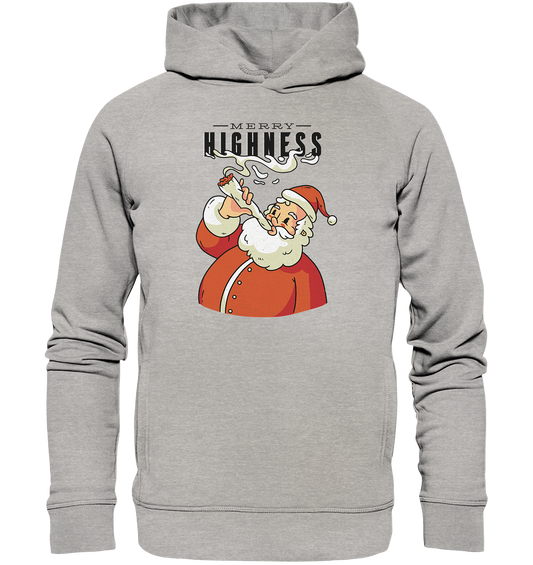 Christmas Weed Santa Claus Merry Highness - Organic Fashion Hoodie