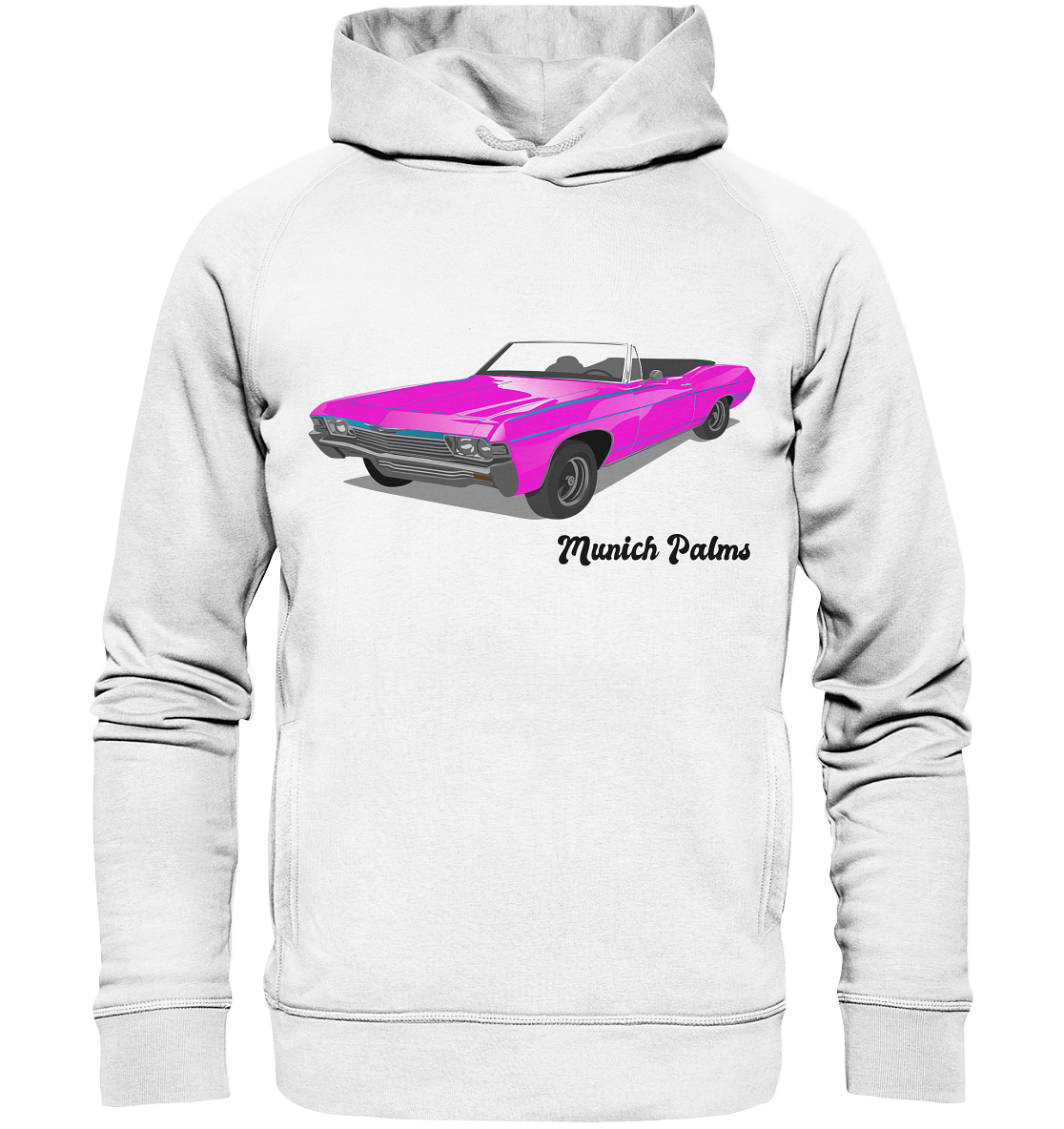 Pink Retro Classic Car Oldtimer , Auto ,Cabrio by Munich Palms - Organic Fashion Hoodie