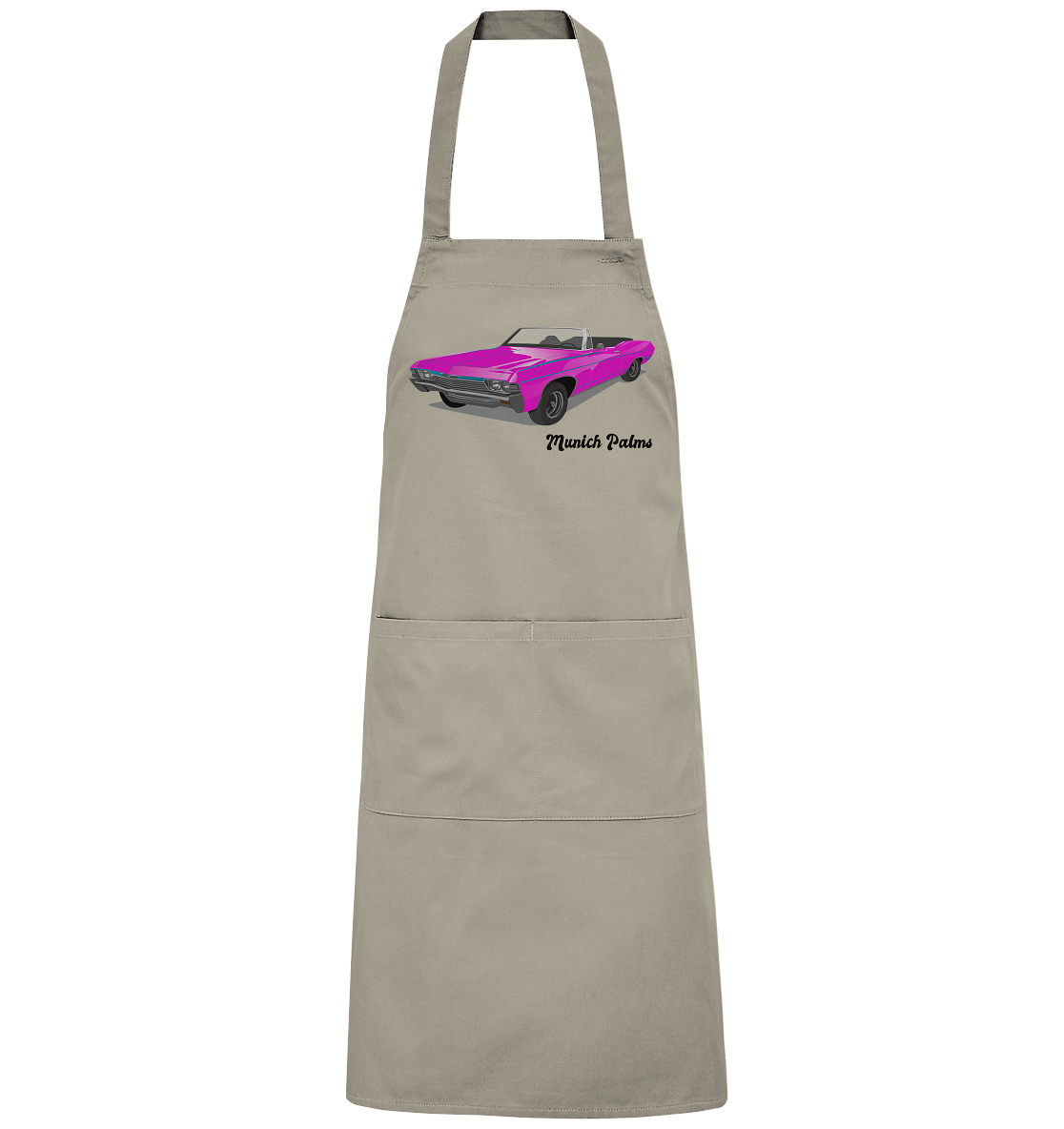 Pink Retro Classic Car Vintage Car, Car, Convertible by Munich Palms - Organic BBQ Apron