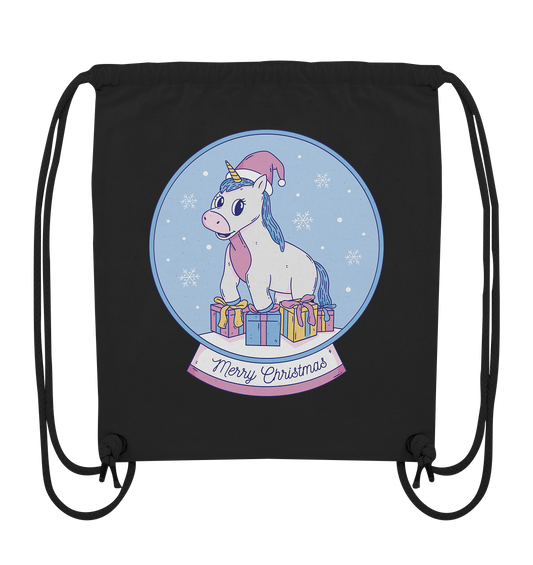 Christmas, Christmas ball with unicorn, Unicorn Merry Christmas - Organic Gym Bag