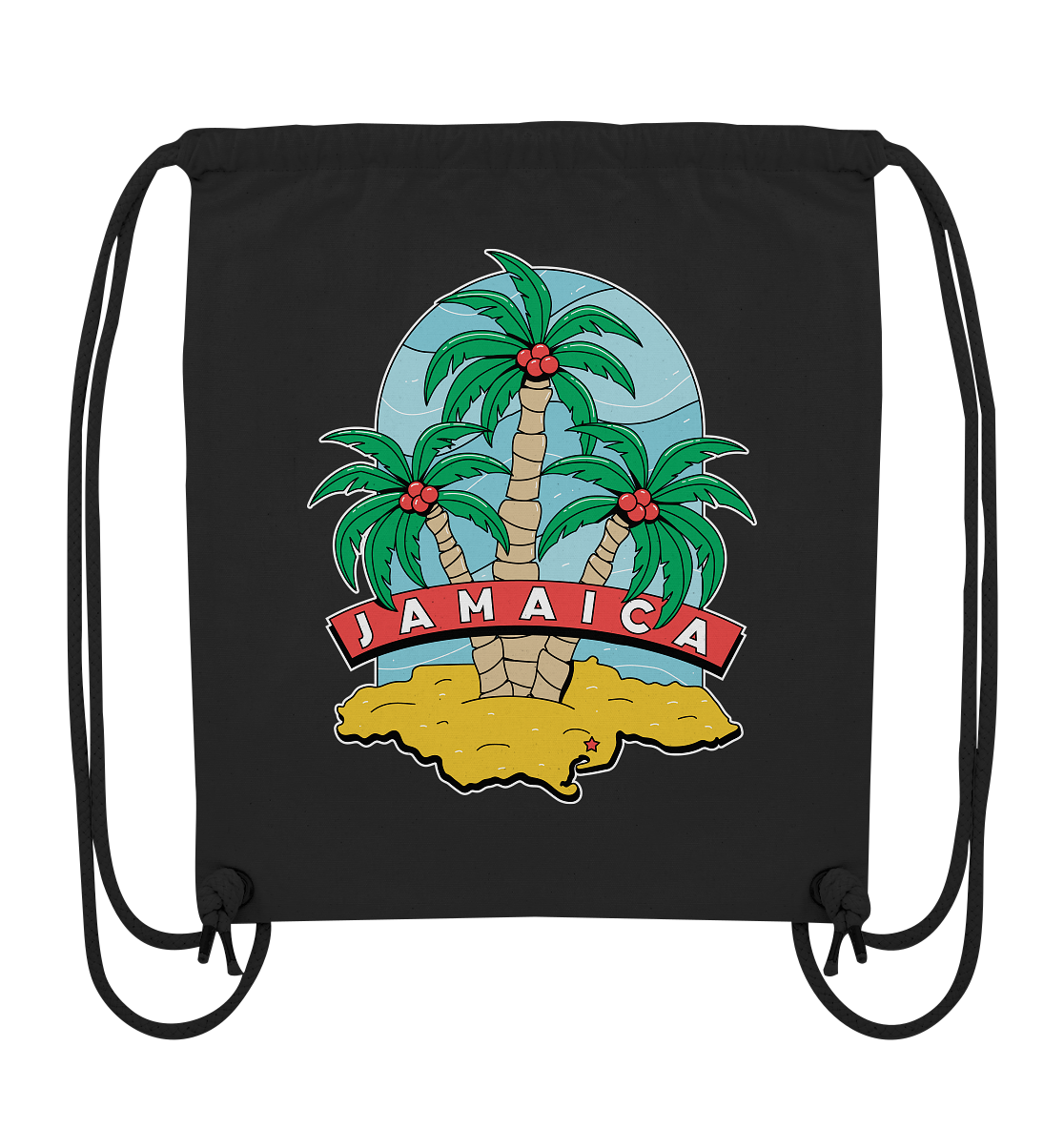 Jamaica Strand mit Palmen  - Organic Gym-Bag