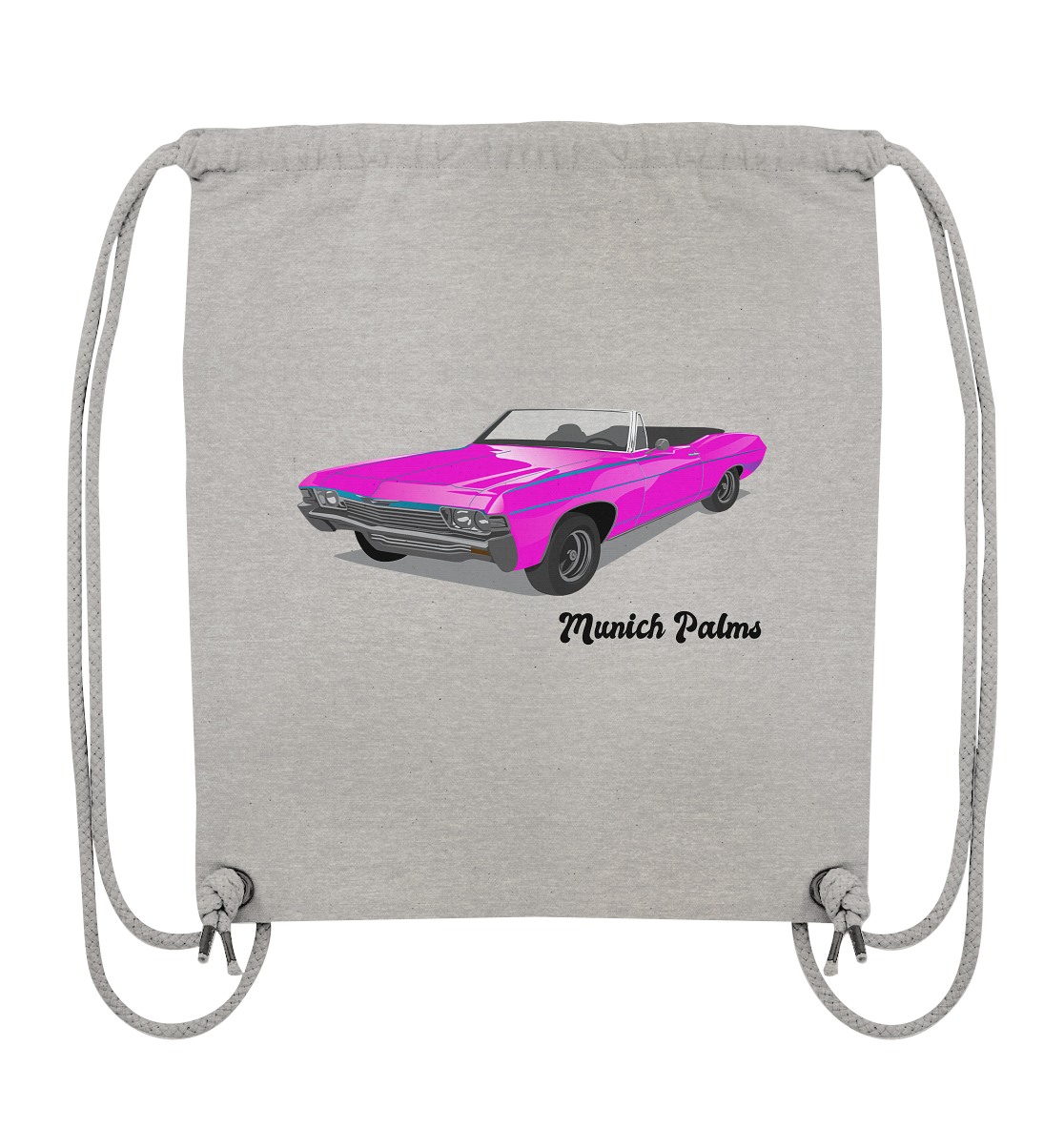 Pink Retro Classic Car Oldtimer, Car, Convertible by Munich Palms - Organic Gym Bag