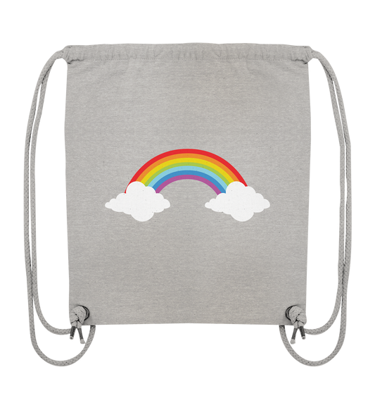 Rainbow with clouds - organic gym bag