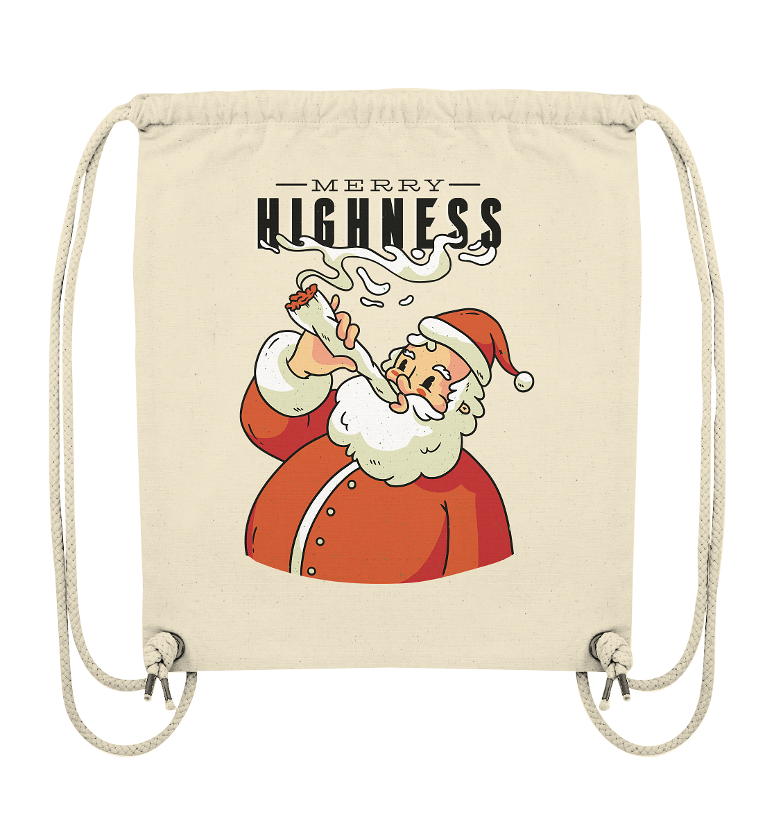 Weihnachten Kiffender Weihnachtsmann Nikolaus Merry Highness - Organic Gym-Bag