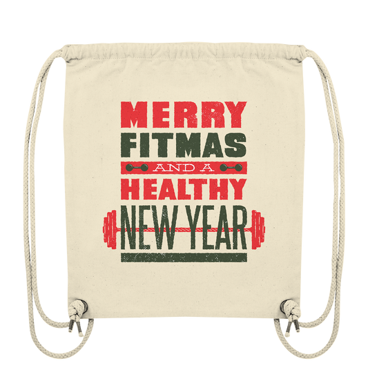 Christmas design, Gym, Merry Fitmas and a Healthy New Year - Organic Gym Bag