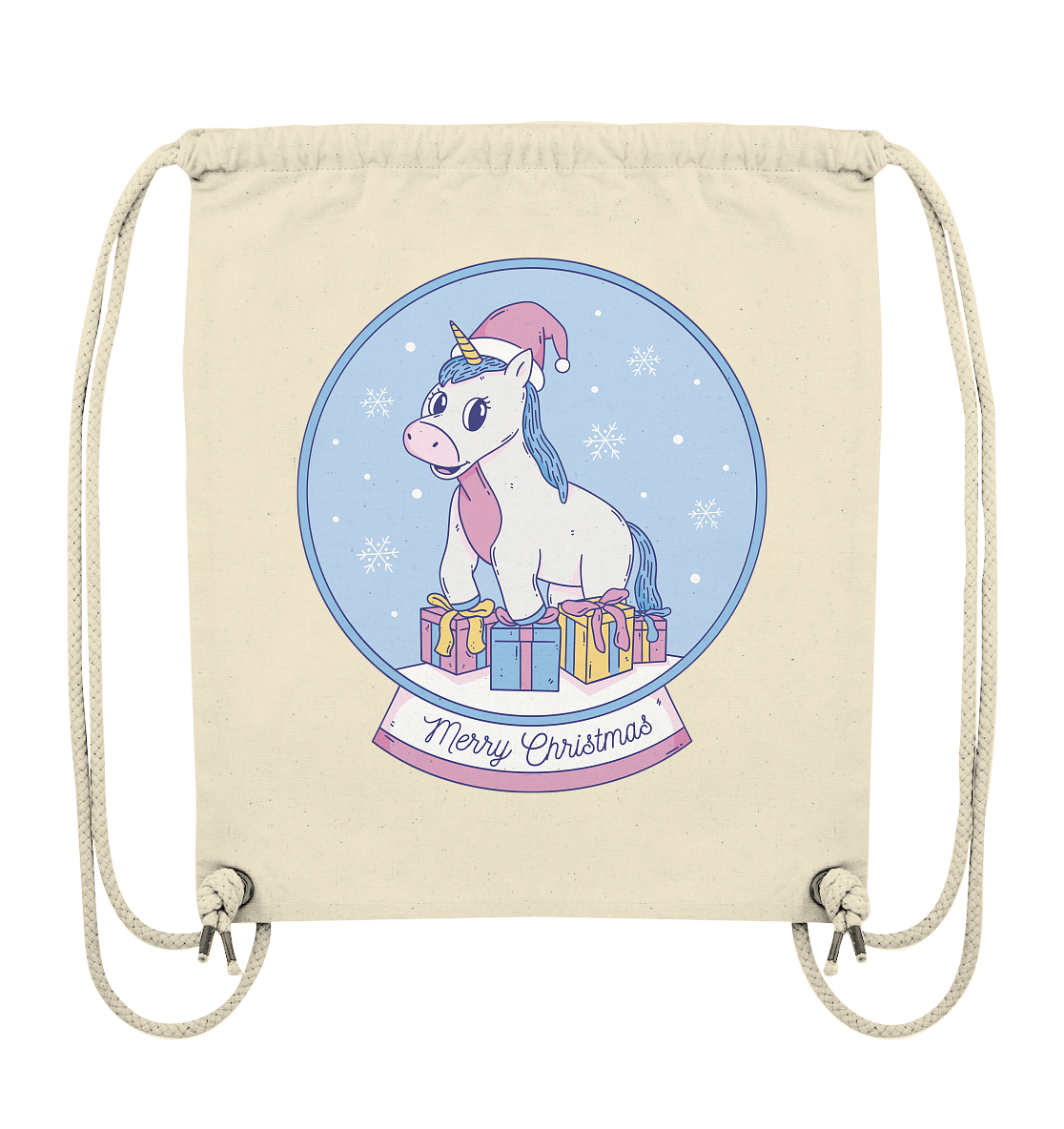Weihnachten , Weihnachtskugel mit Einhorn , Unicorn Merry Christmas - Organic Gym-Bag
