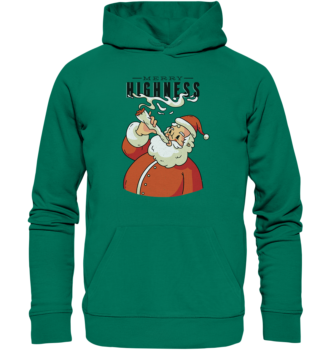 Weihnachten Kiffender Weihnachtsmann Nikolaus Merry Highness - Organic Hoodie