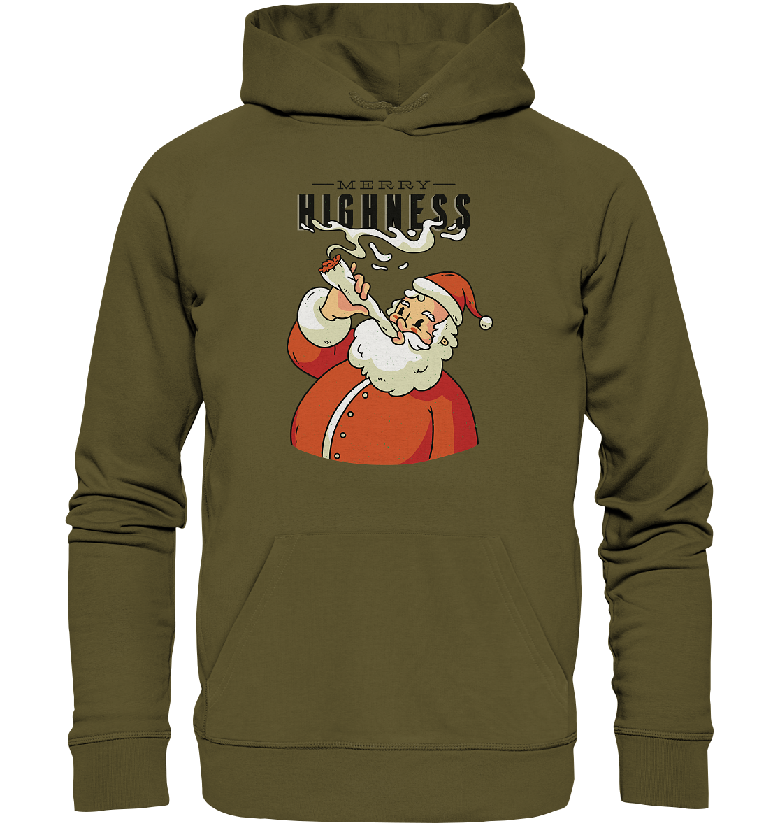 Weihnachten Kiffender Weihnachtsmann Nikolaus Merry Highness - Organic Hoodie