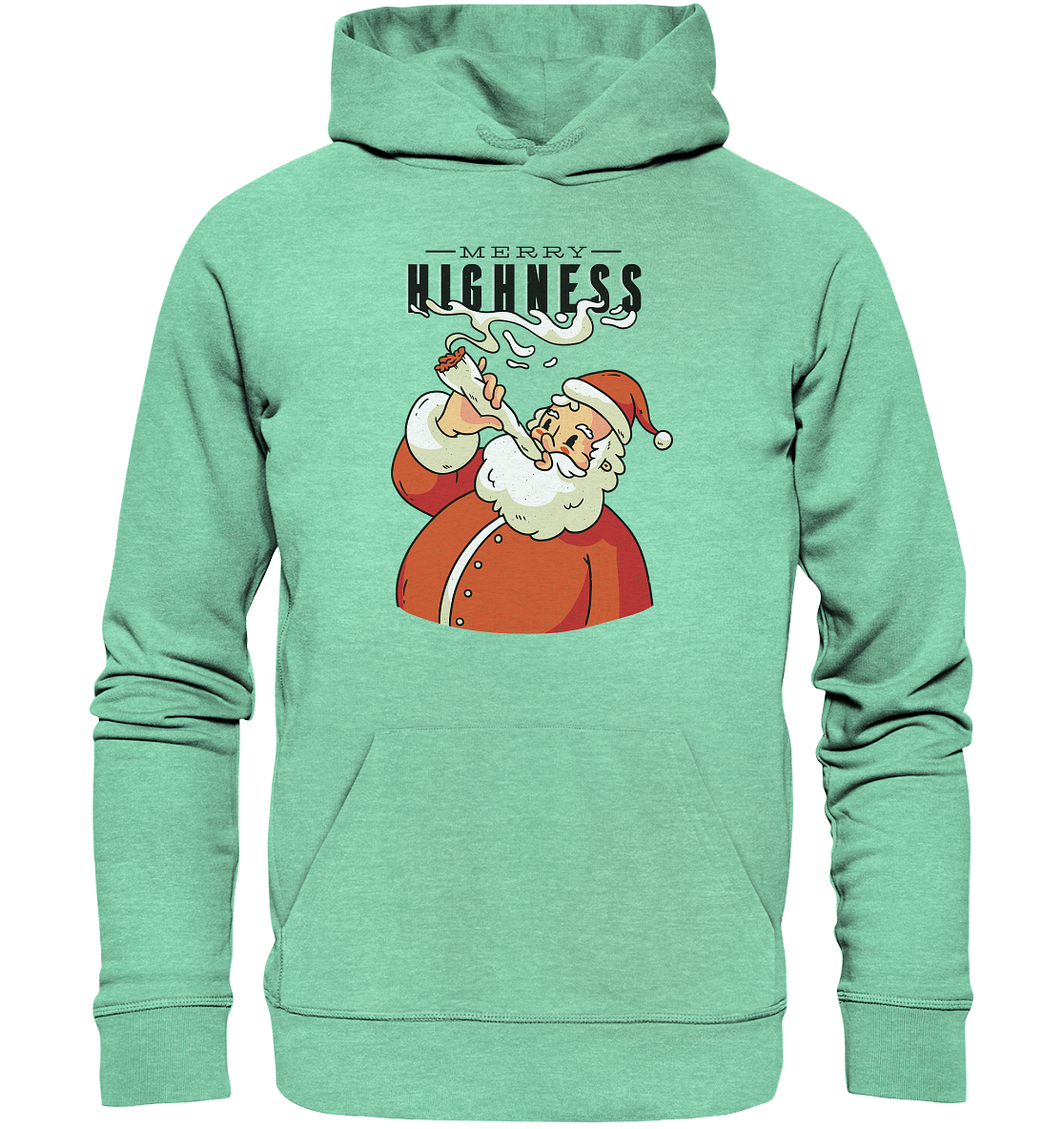 Weihnachten Kiffender Weihnachtsmann Nikolaus Merry Highness - Organic Hoodie