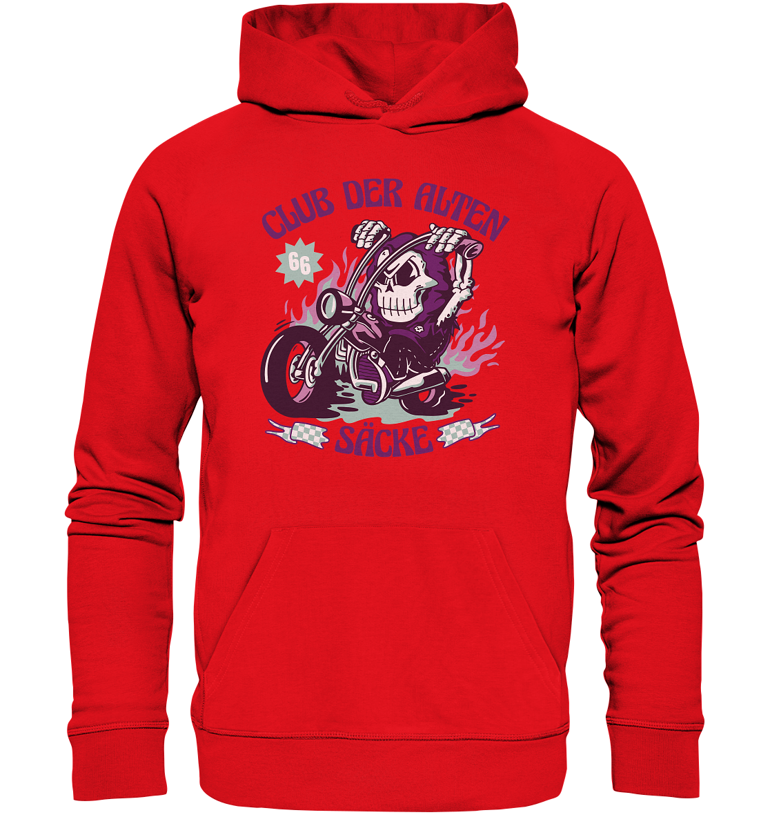 Club der alten Säcke ,Biker ,Motorradfahrer Skelett - Organic Hoodie