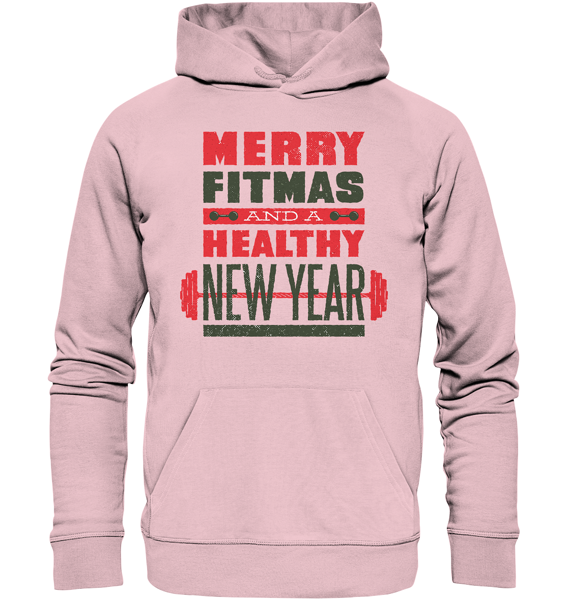 Weihnachtliches Design, Gym, Merry Fitmas and a Healthy New Year - Organic Hoodie