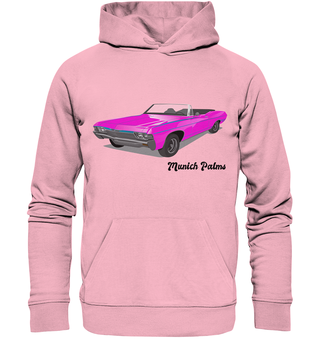 Pink Retro Classic Car Oldtimer , Auto ,Cabrio by Munich Palms - Organic Hoodie