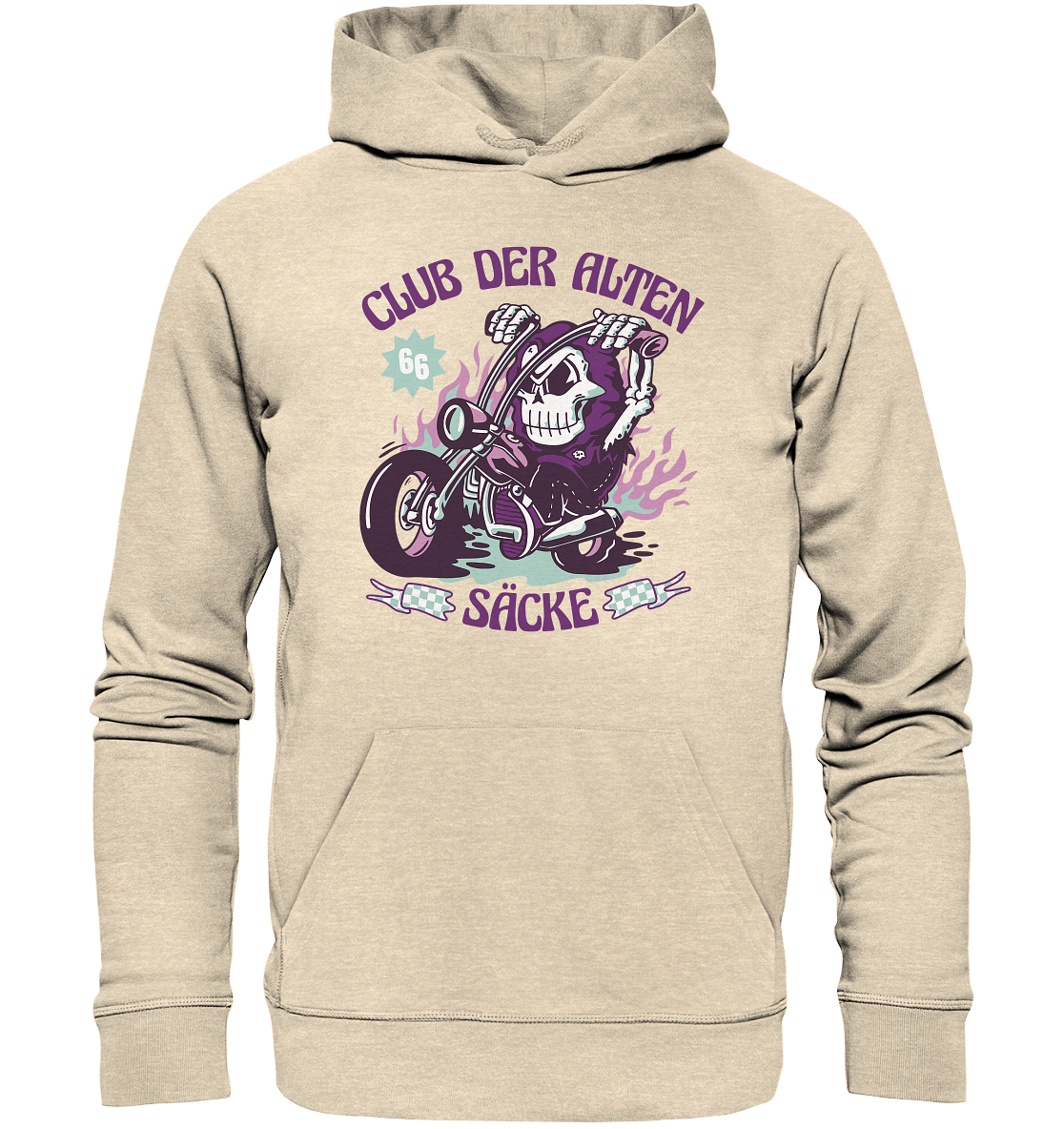 Club der alten Säcke ,Biker ,Motorradfahrer Skelett - Organic Hoodie