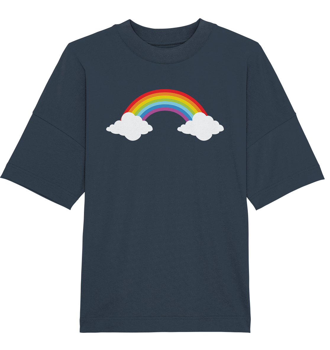 Regenbogen mit Wolken  - Organic Oversize Shirt