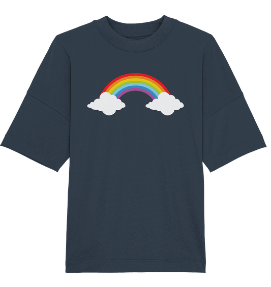 Regenbogen mit Wolken - Organic Oversize Shirt - Online Kaufhaus München