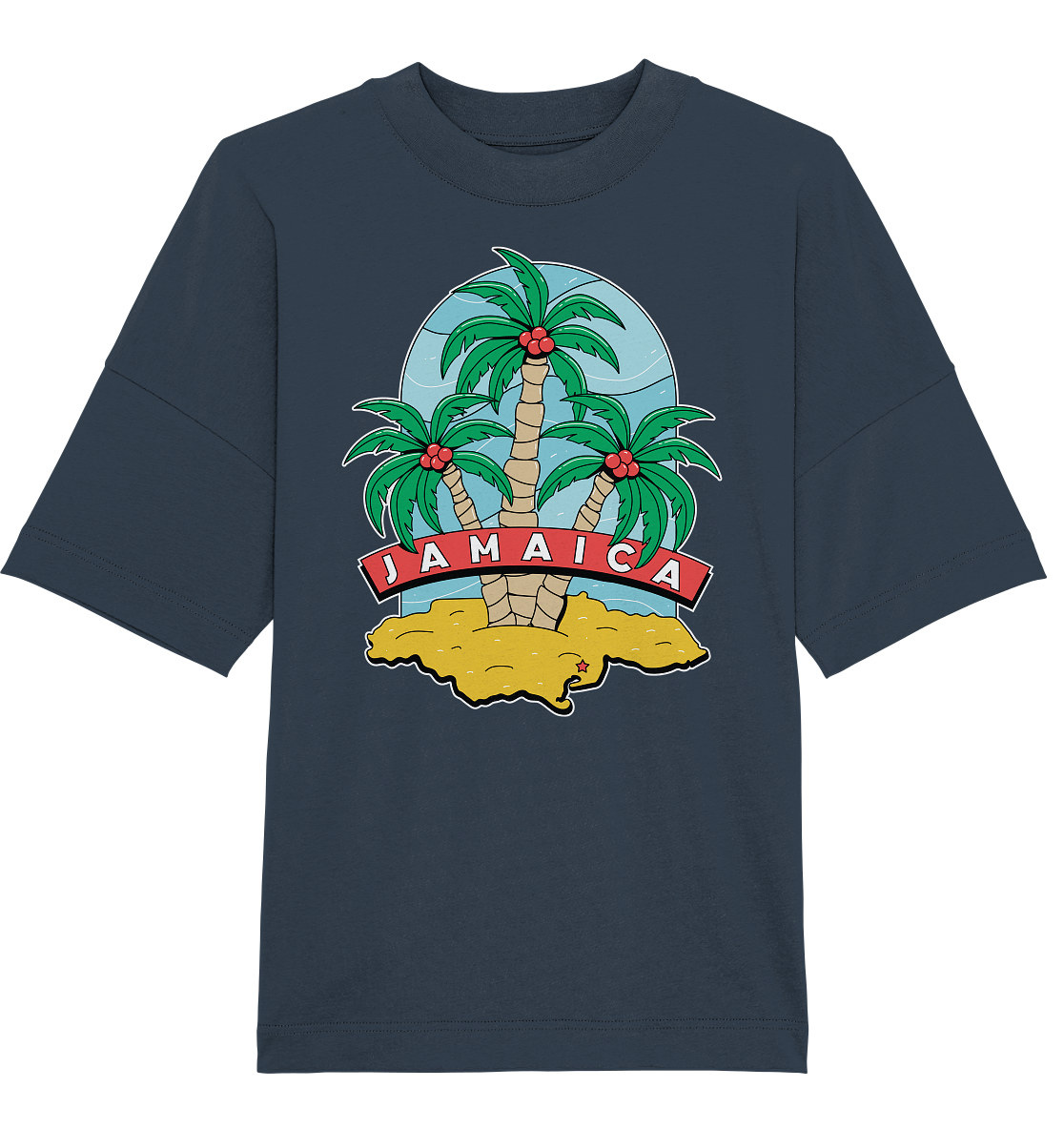 Jamaica Strand mit Palmen  - Organic Oversize Shirt