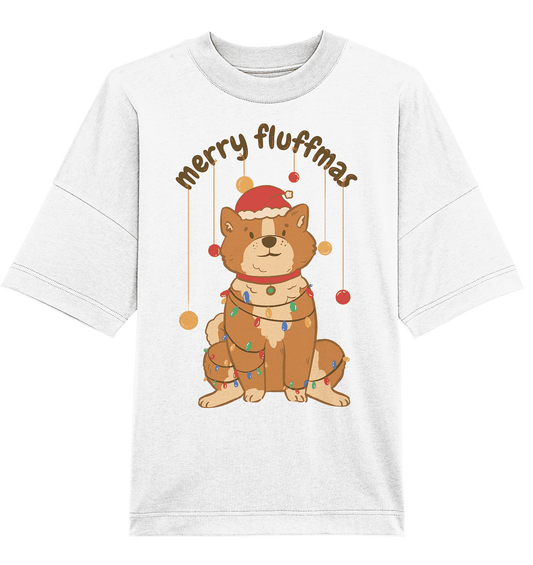 Weihnachtliches Motiv Fun Merry Fluffmas - Organic Oversize Shirt - Online Kaufhaus München