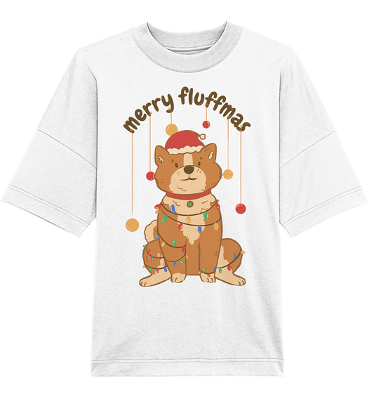 Weihnachtliches Motiv Fun Merry Fluffmas - Organic Oversize Shirt