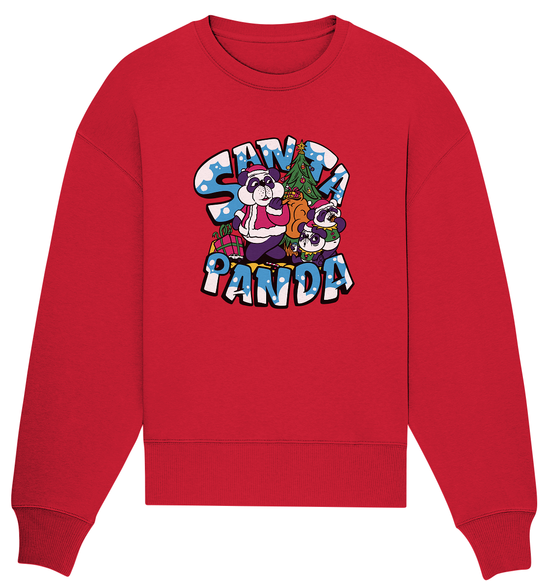 Weihnachten, Santa Panda , Nikolaus Panda ,Merry Christmas  - Organic Oversize Sweatshirt