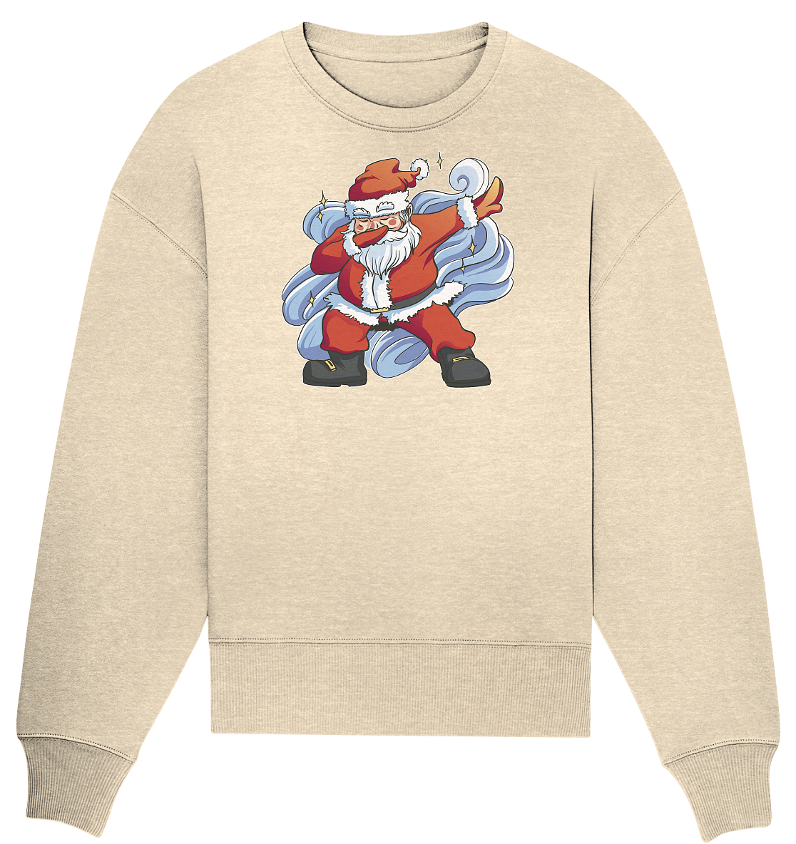 Christmas, Santa Claus Dabbing, dancing Santa Claus, Fun, Santa Dabbing Christmas - Organic Oversize Sweatshirt