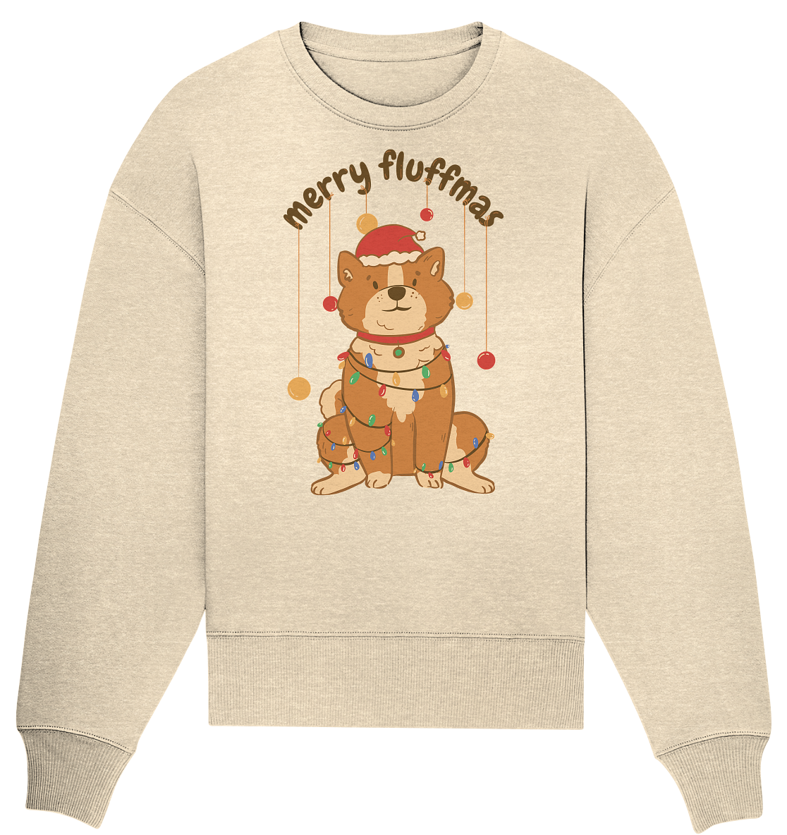 Weihnachtliches Motiv Fun Merry Fluffmas - Organic Oversize Sweatshirt