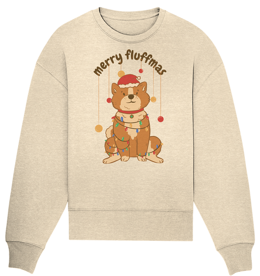 Weihnachtliches Motiv Fun Merry Fluffmas - Organic Oversize Sweatshirt