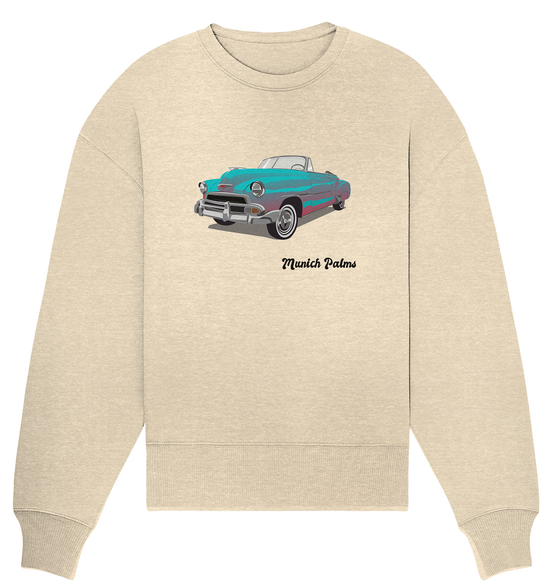 Fleetline Retro Classic Car Oldtimer, Car, Convertible by Munich Palms - Organic Oversize Sweatshirt