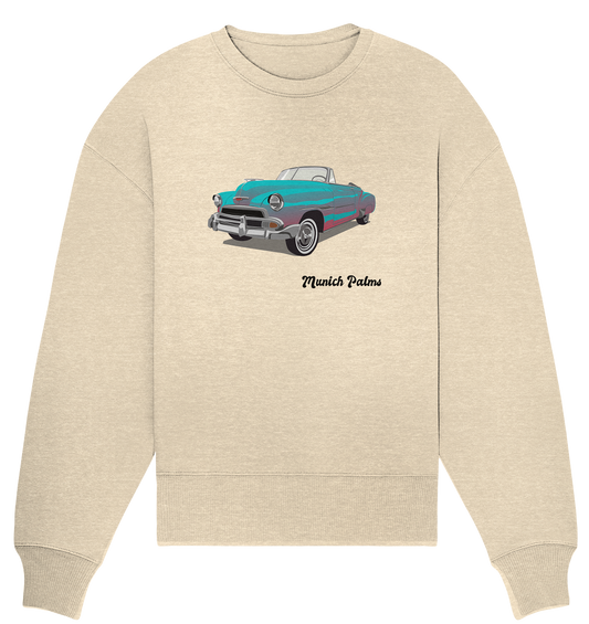 Fleetline Retro Classic Car Oldtimer , Auto ,Cabrio by Munich Palms  - Organic Oversize Sweatshirt
