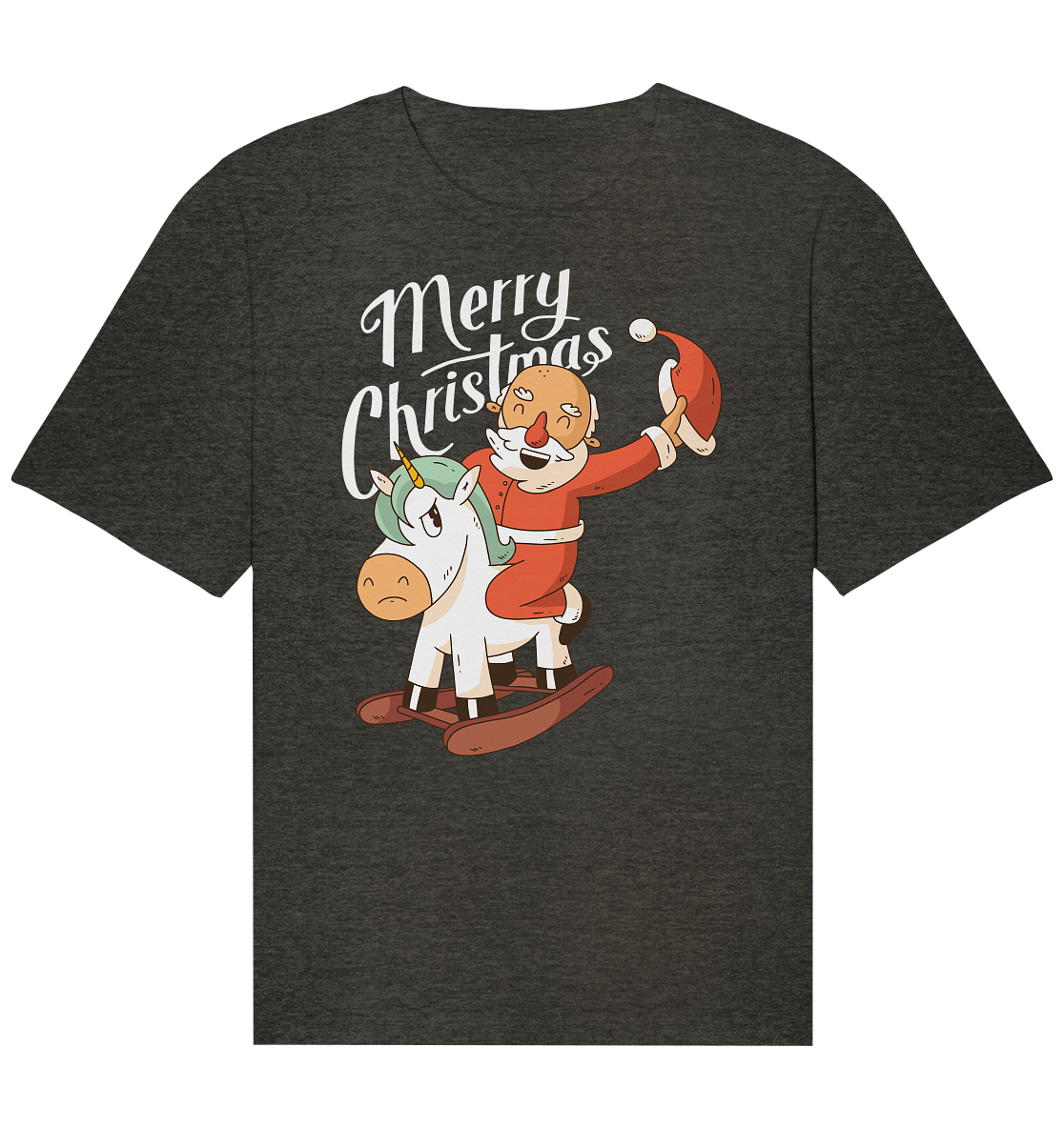 Weihnachten Nikolaus am Schaukelpferd Merry Christmas  - Organic Relaxed Shirt