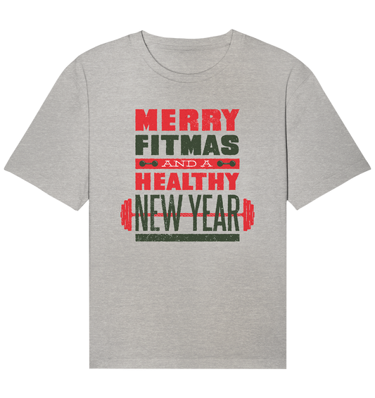 Christmas Design, Gym, Merry Fitmas and a Healthy New Year - Organic Relaxed Shirt