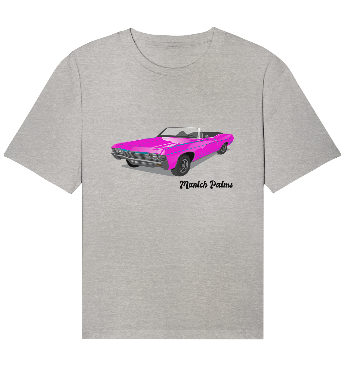 Pink Retro Classic Car Oldtimer, Car, Convertible by Munich Palms - Organic Relaxed Shirt