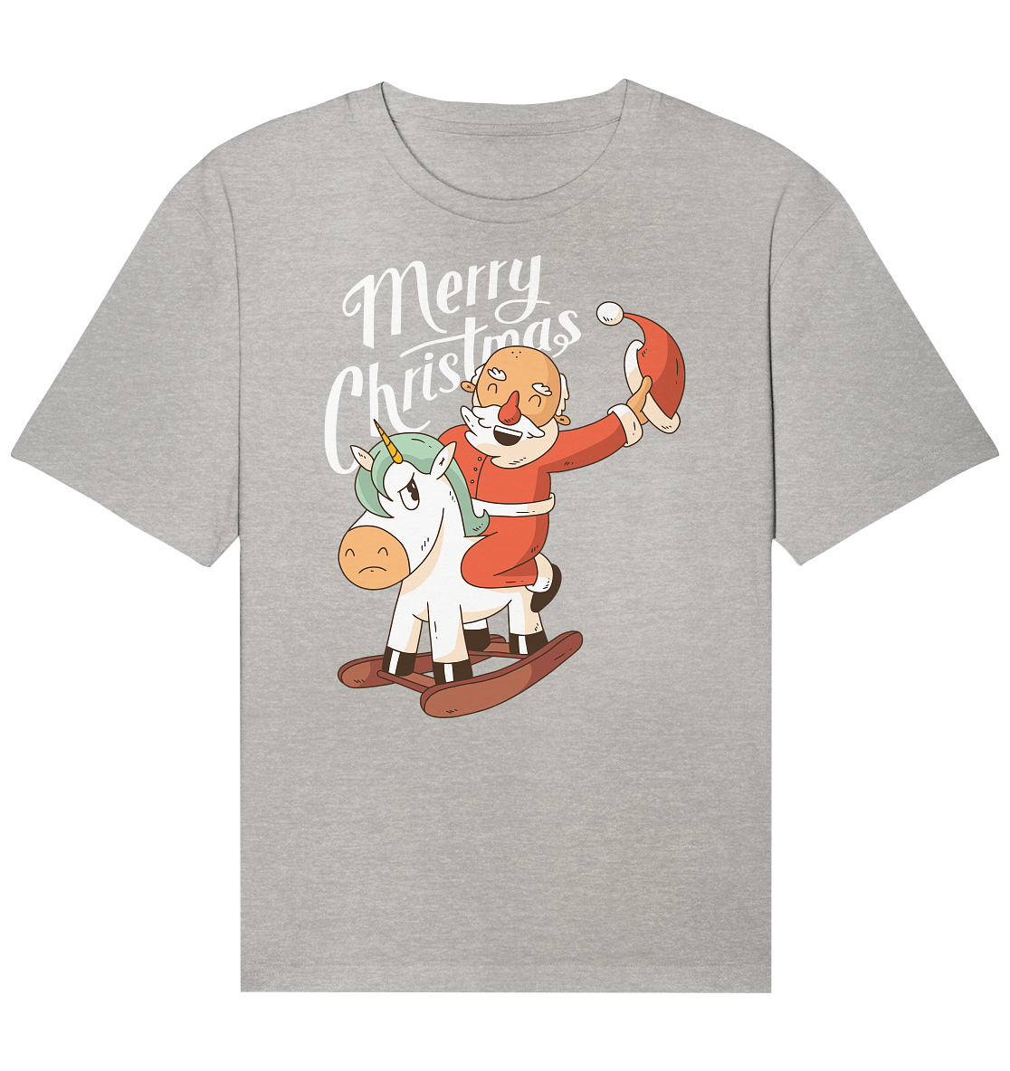 Weihnachten Nikolaus am Schaukelpferd Merry Christmas  - Organic Relaxed Shirt