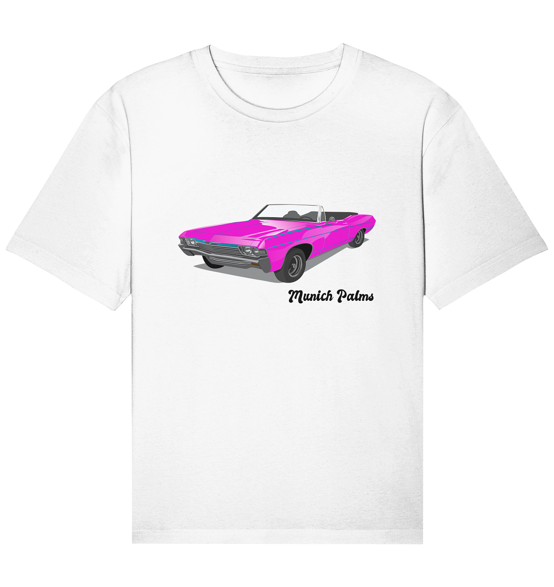 Pink Retro Classic Car Oldtimer, Car, Convertible by Munich Palms - Organic Relaxed Shirt