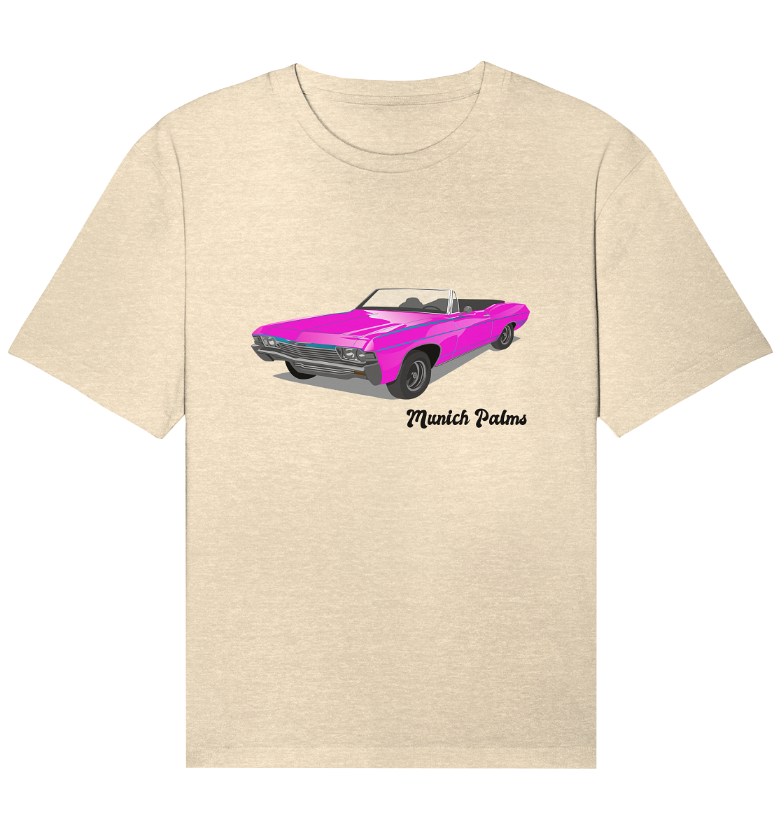 Pink Retro Classic Car Oldtimer, Car, Convertible by Munich Palms - Organic Relaxed Shirt