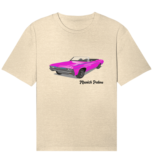 Pink Retro Classic Car Oldtimer, Car, Convertible by Munich Palms - Organic Relaxed Shirt