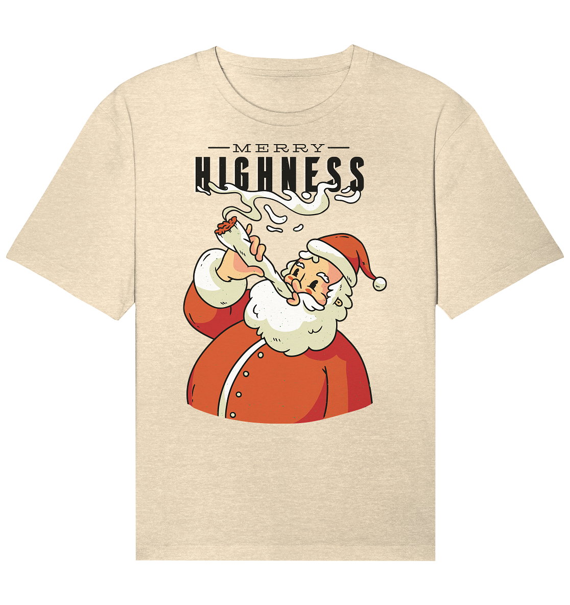 Weihnachten Kiffender Weihnachtsmann Nikolaus Merry Highness - Organic Relaxed Shirt