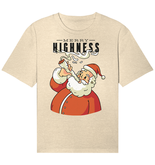 Weihnachten Kiffender Weihnachtsmann Nikolaus Merry Highness - Organic Relaxed Shirt