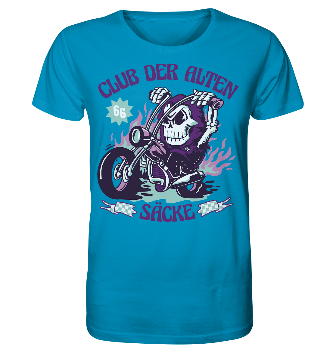 Club der alten Säcke ,Biker ,Motorradfahrer Skelett - Organic Shirt