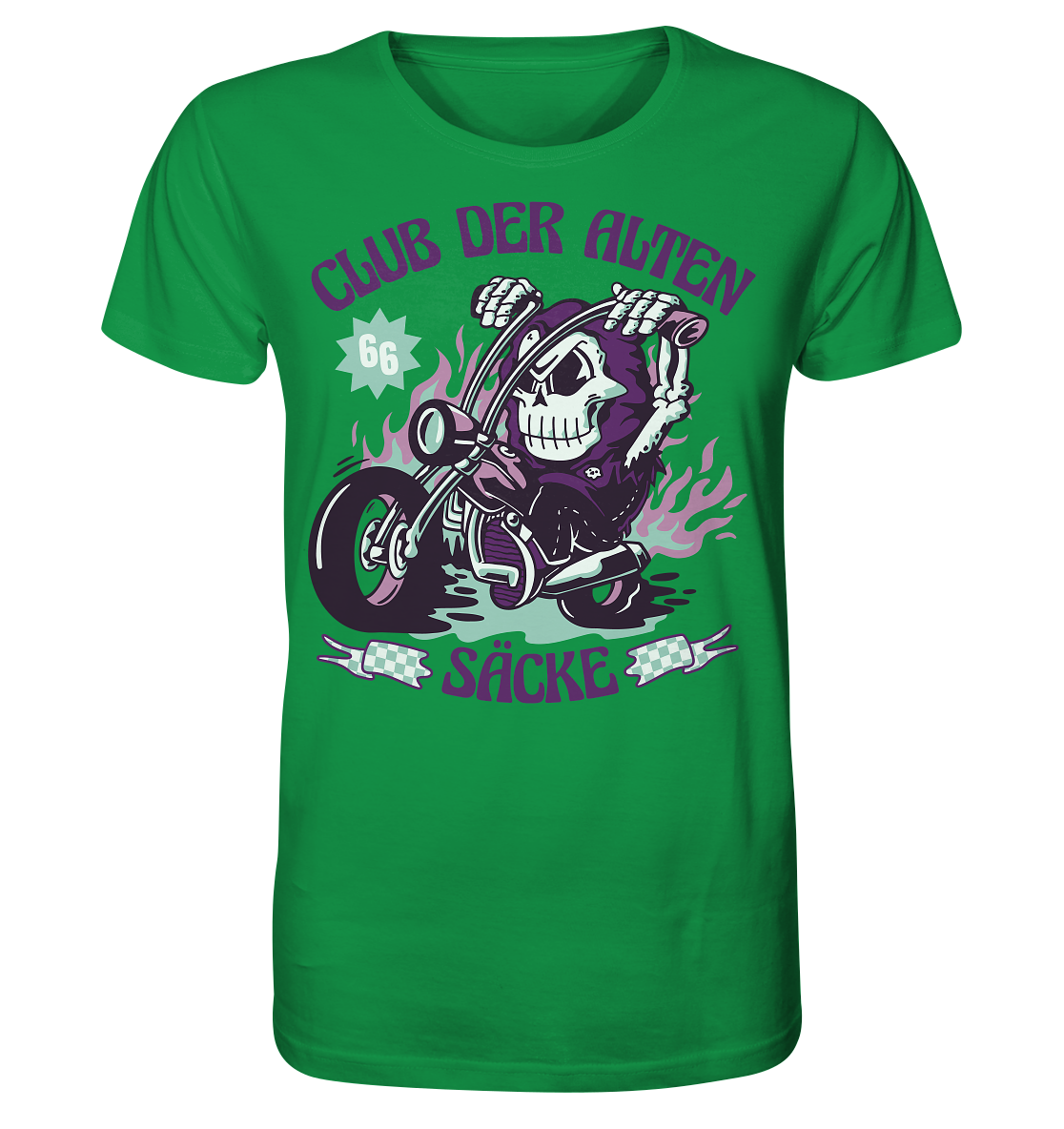 Club der alten Säcke ,Biker ,Motorradfahrer Skelett - Organic Shirt