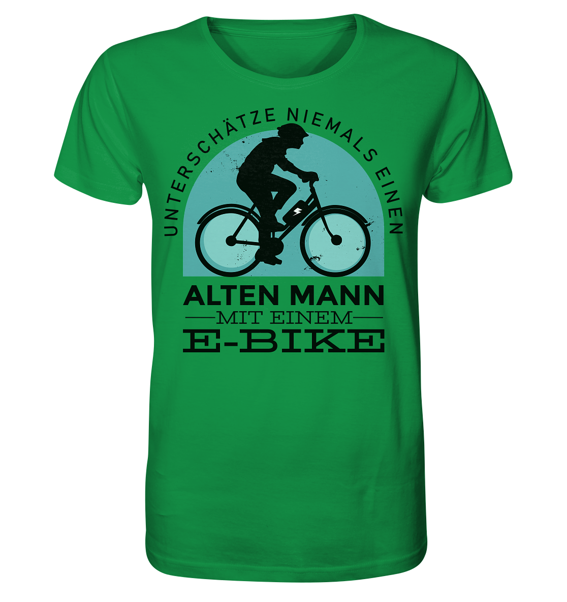 Alten Mann mit einem E-Bike - Organic Shirt