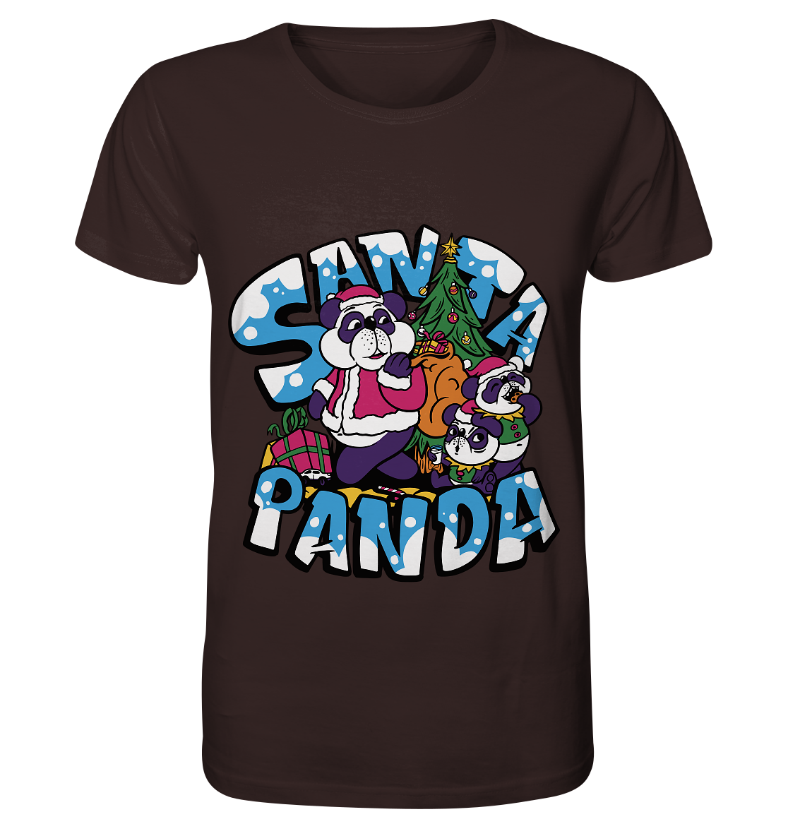 Christmas, Santa Panda, Santa Claus Panda, Merry Christmas - Organic Shirt