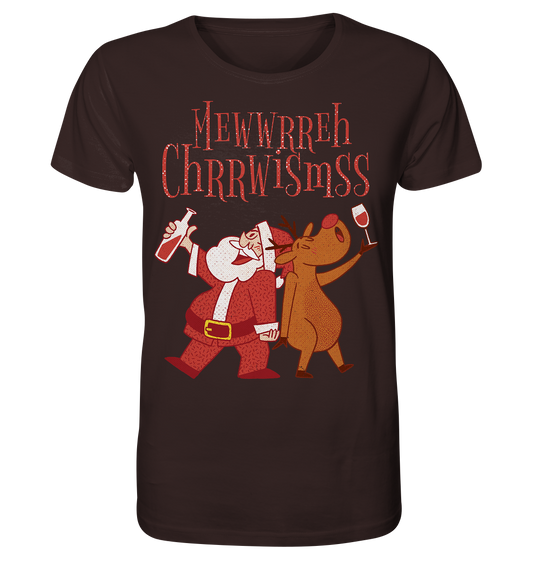 Drunk Santa Claus with Reindeer - Organic Shirt