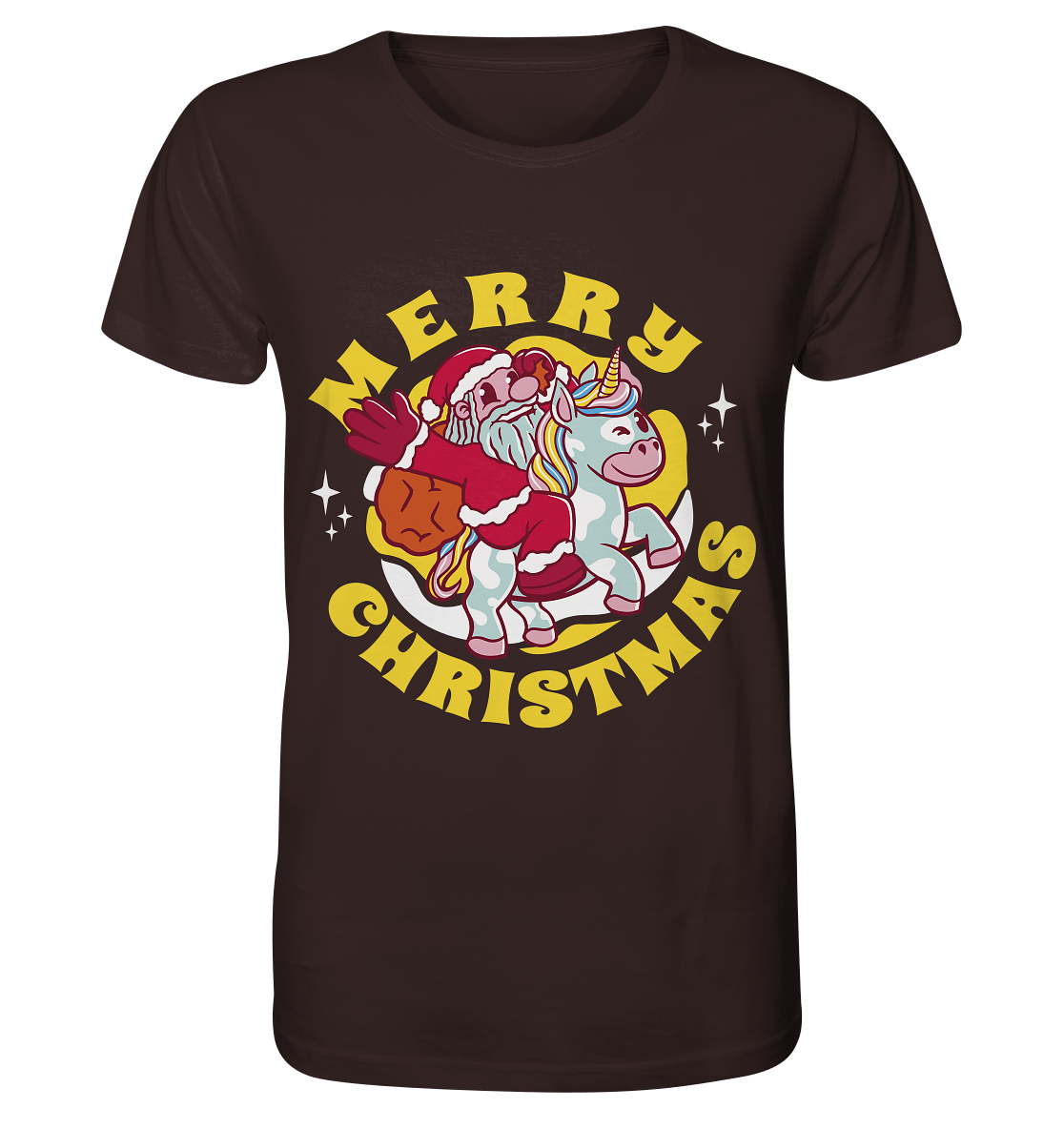 Nikolaus auf Einhorn reitend , Santa Claus Unicorn ,Merry Christmas  - Organic Shirt
