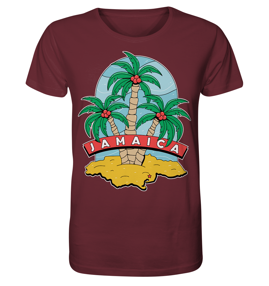 Jamaica Strand mit Palmen  - Organic Shirt