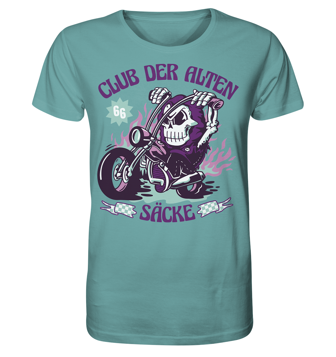 Club der alten Säcke ,Biker ,Motorradfahrer Skelett - Organic Shirt