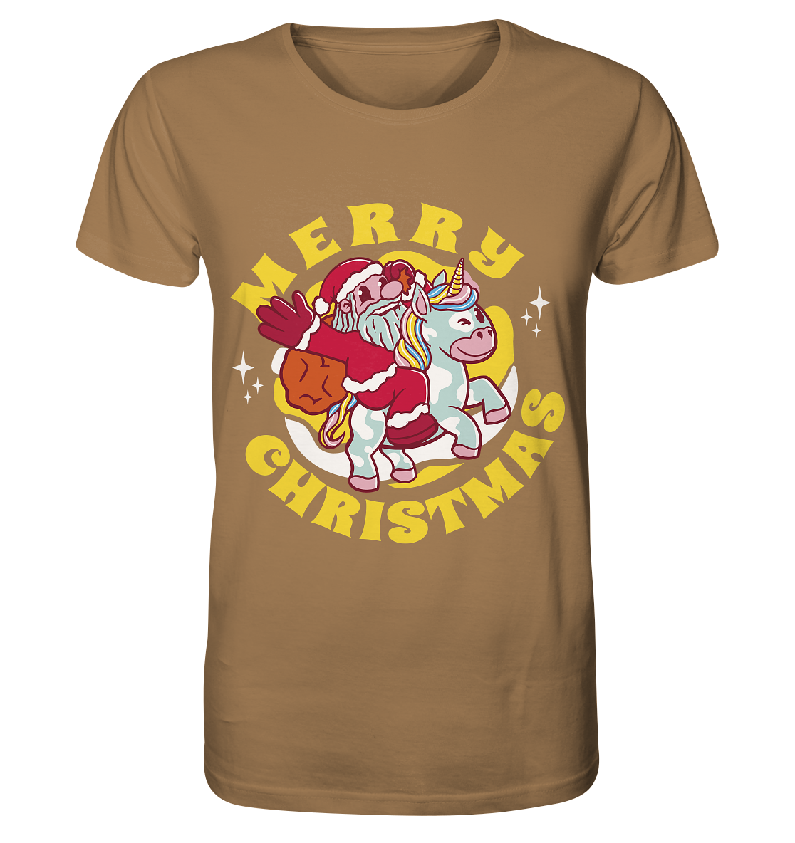 Nikolaus auf Einhorn reitend , Santa Claus Unicorn ,Merry Christmas  - Organic Shirt
