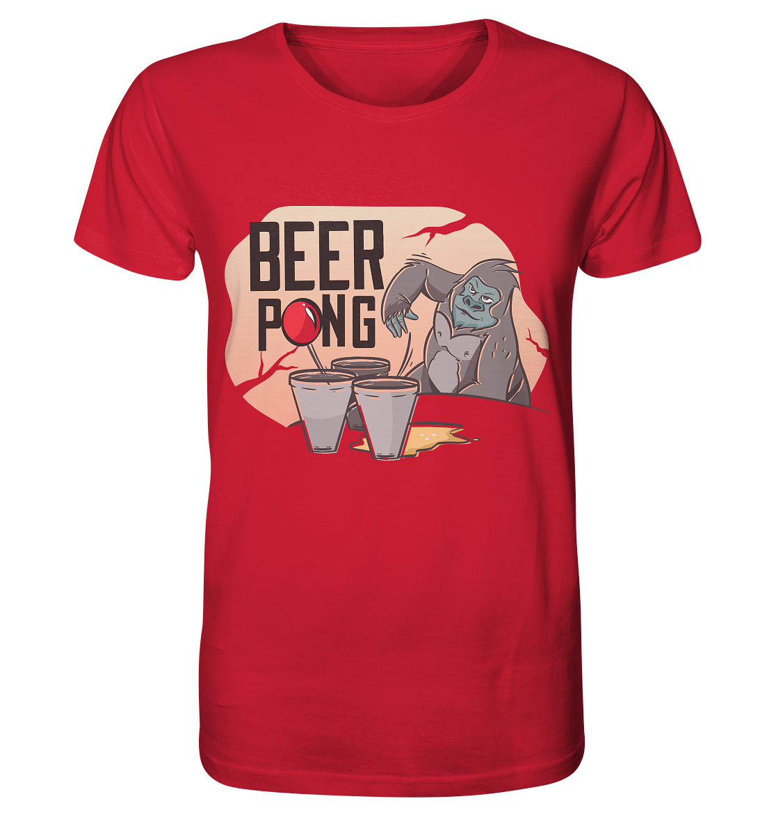 Bier - Beer Pong Gorilla  - Organic Shirt