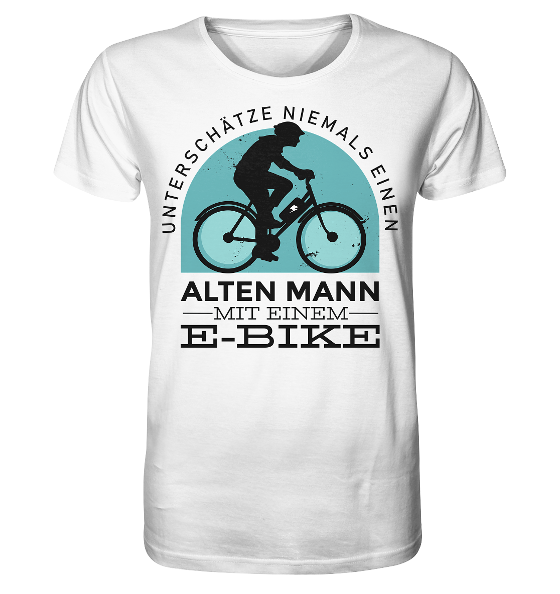 Alten Mann mit einem E-Bike - Organic Shirt