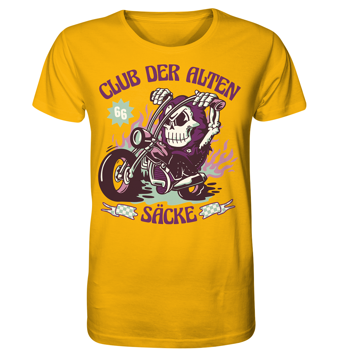 Club der alten Säcke ,Biker ,Motorradfahrer Skelett - Organic Shirt